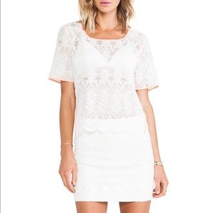 J.O.A. Size small lace and neon top